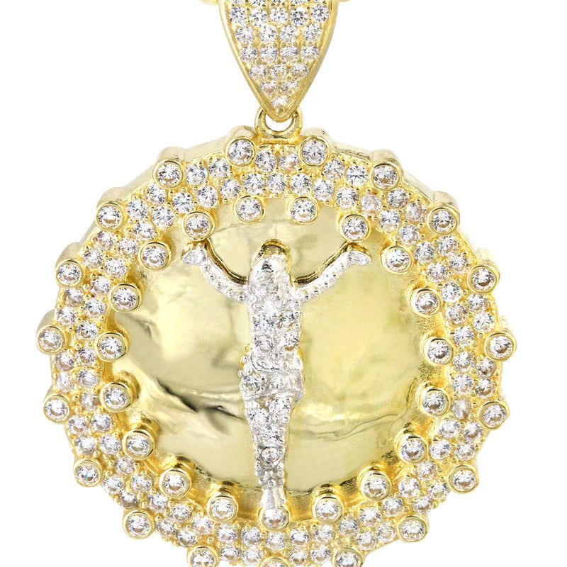 10K Yellow Gold Round Crucifix Necklace | Appx. 17 Grams