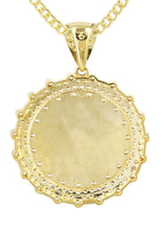 10K Yellow Gold Round Crucifix Necklace | Appx. 17 Grams