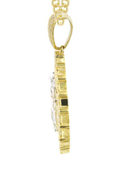 10K Yellow Gold Round Crucifix Necklace | Appx. 17 Grams