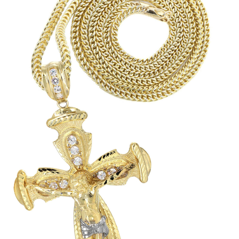 10K Yellow Gold Cross /Crucifix Necklace | Appx. 26.4 Grams