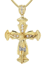 10K Yellow Gold Cross /Crucifix Necklace | Appx. 26.4 Grams