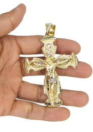 10K Yellow Gold Cross /Crucifix Necklace | Appx. 26.4 Grams