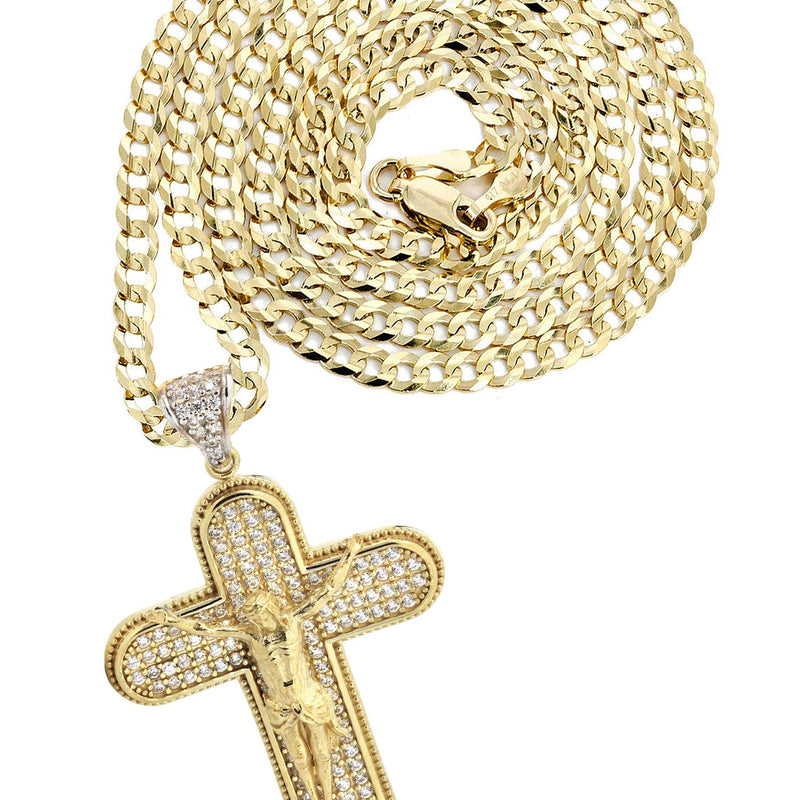 10K Yellow Gold  Cross / Crucifix Necklace | Appx. 15.7 Grams