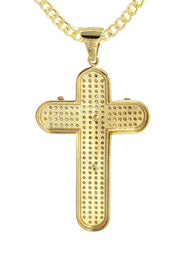 10K Yellow Gold  Cross / Crucifix Necklace | Appx. 15.7 Grams