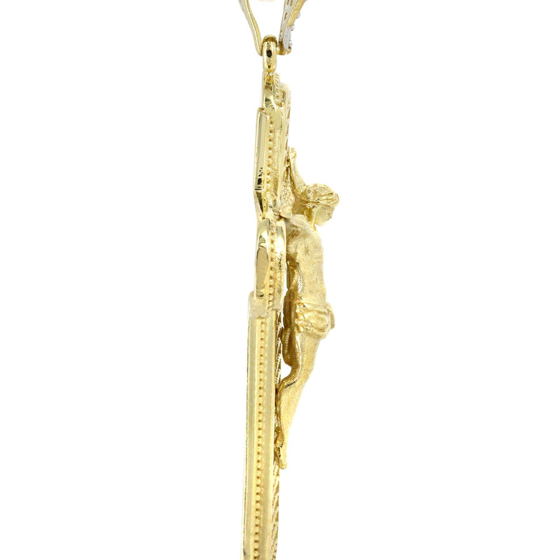 10K Yellow Gold  Cross / Crucifix Necklace | Appx. 15.7 Grams
