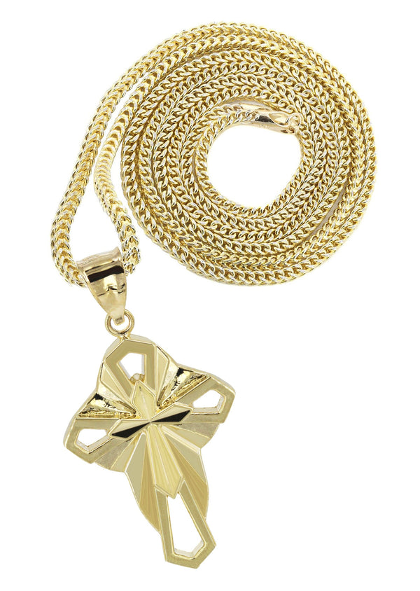 10K Yellow Gold Cross  Necklace | Appx. 10.9 Grams