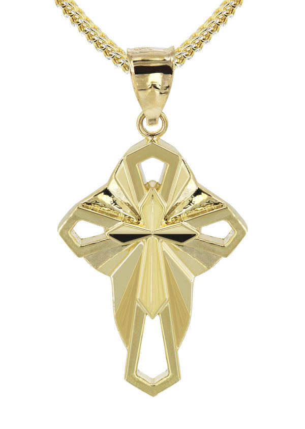 10K Yellow Gold Cross  Necklace | Appx. 10.9 Grams