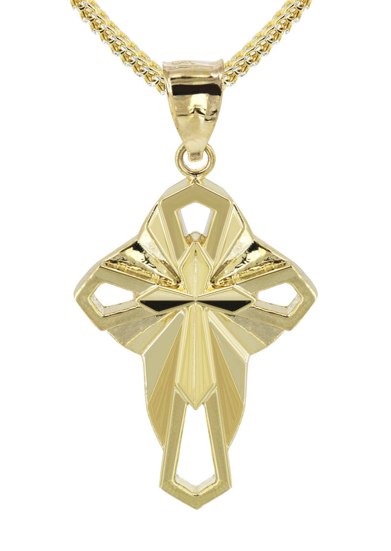 10K Yellow Gold Cross  Necklace | Appx. 10.9 Grams