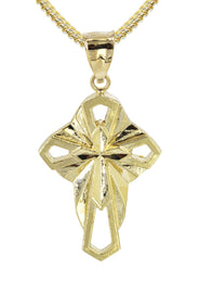 10K Yellow Gold Cross  Necklace | Appx. 10.9 Grams