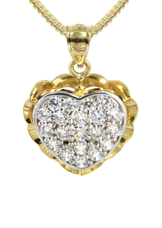 10K Yellow Gold Heart Necklace | Appx. 14.1 Grams