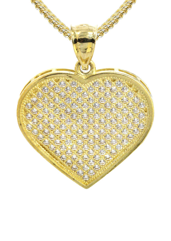10K Yellow Gold Heart Necklace | Appx. 14.2 Grams