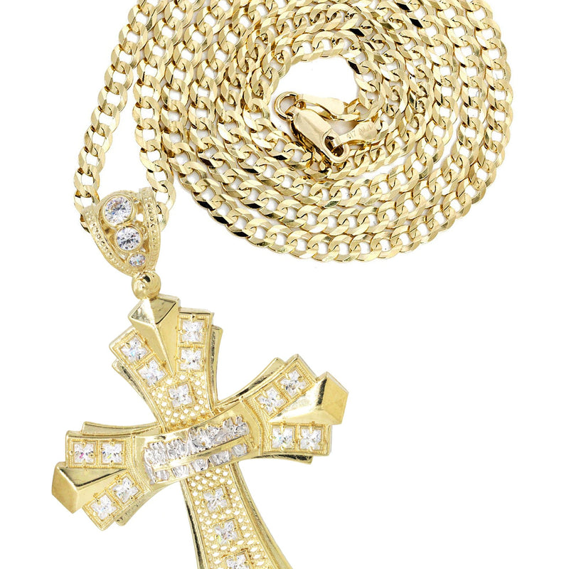 10K Yellow Gold Cross Necklace | Appx. 17.8 Grams