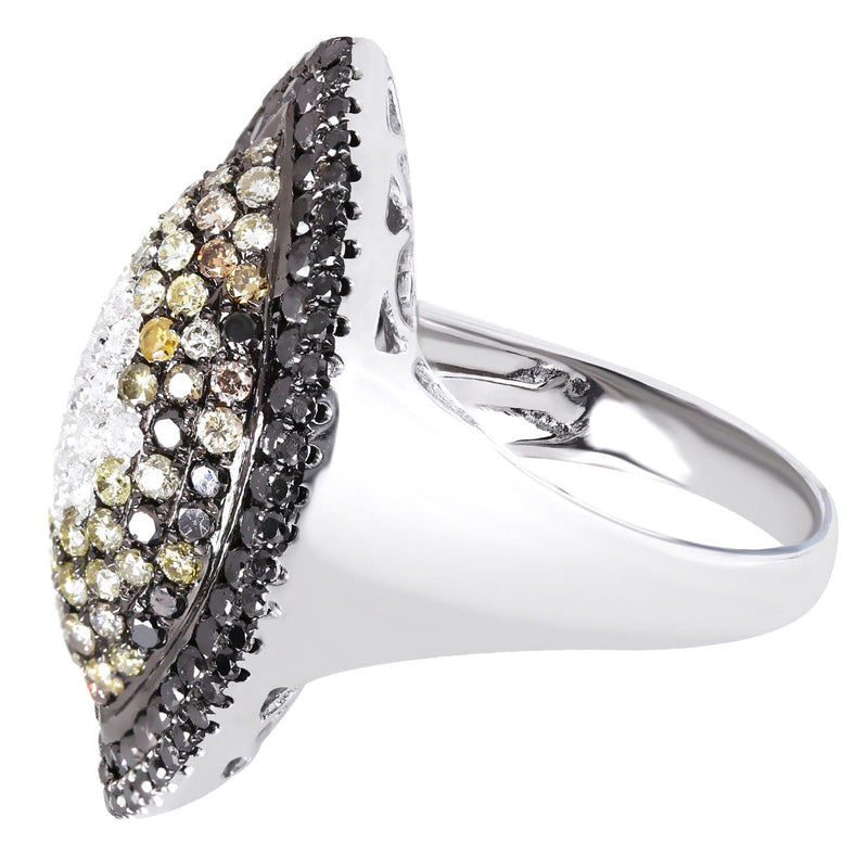 14K Ladies Black Diamond Cocktail Ring | 2.46 Carats | 9.75 Grams