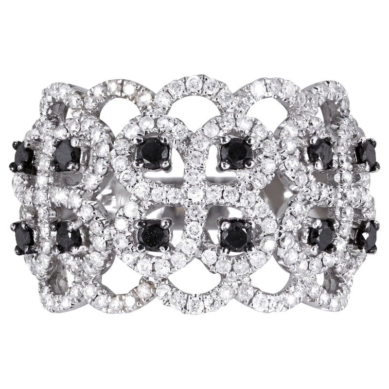 14K Ladies Black Diamond Cocktail Ring | 1.40 Carats | 7.36 Grams
