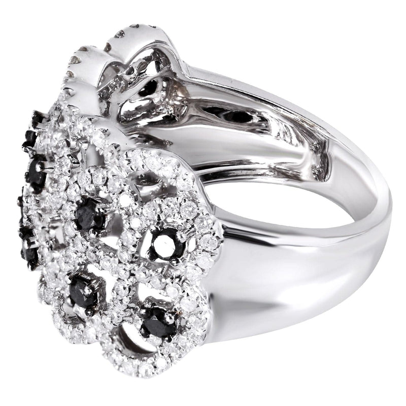 14K Ladies Black Diamond Cocktail Ring | 1.40 Carats | 7.36 Grams