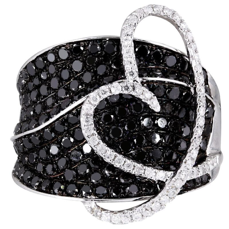 14K Ladies Black Diamond Cocktail Ring | 2.52 Carats | 9.66 Grams