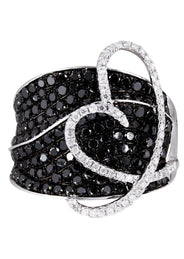 14K Ladies Black Diamond Cocktail Ring | 2.52 Carats | 9.66 Grams