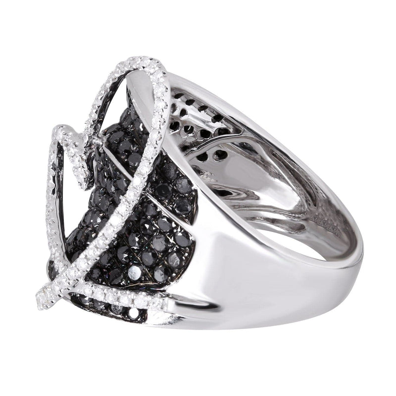 14K Ladies Black Diamond Cocktail Ring | 2.52 Carats | 9.66 Grams