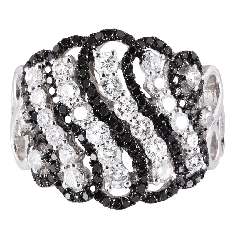 14K Ladies Black Diamond Cocktail Ring | 1.74 Carats | 7.32 Grams