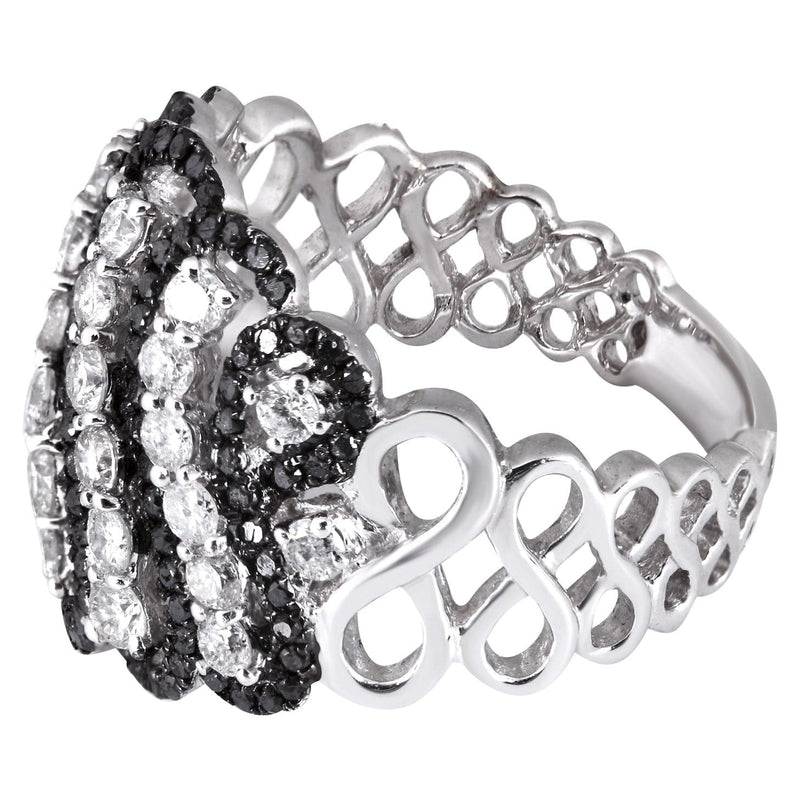 14K Ladies Black Diamond Cocktail Ring | 1.74 Carats | 7.32 Grams