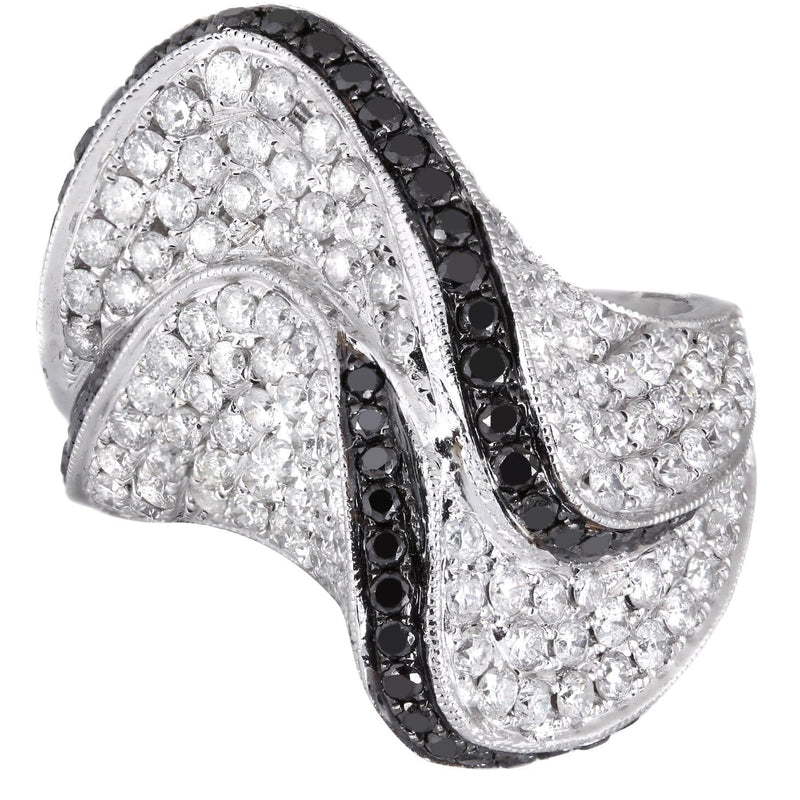 14K Ladies Black Diamond Cocktail Ring | 2.83 Carats | 10.78 Grams