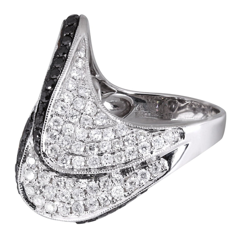 14K Ladies Black Diamond Cocktail Ring | 2.83 Carats | 10.78 Grams