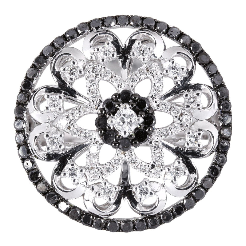 14K Ladies Black Diamond Cocktail Ring | 1.26 Carats | 7.08 Grams