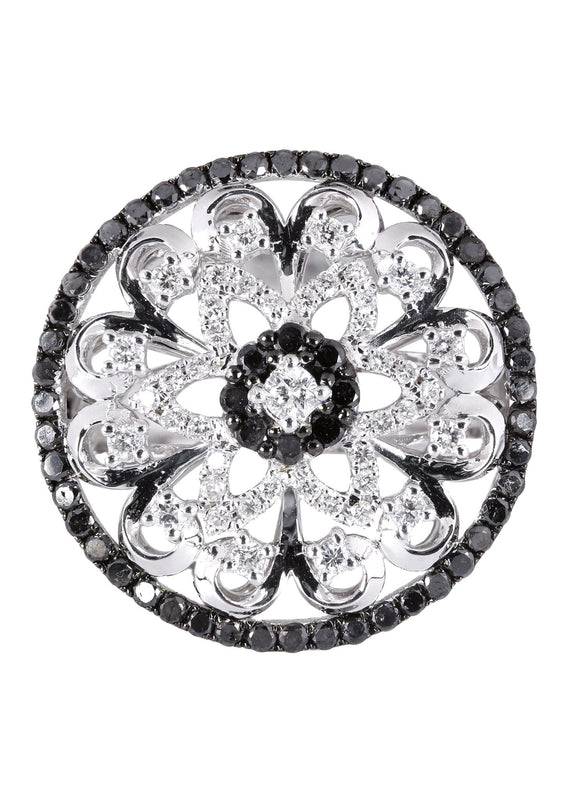 14K Ladies Black Diamond Cocktail Ring | 1.26 Carats | 7.08 Grams