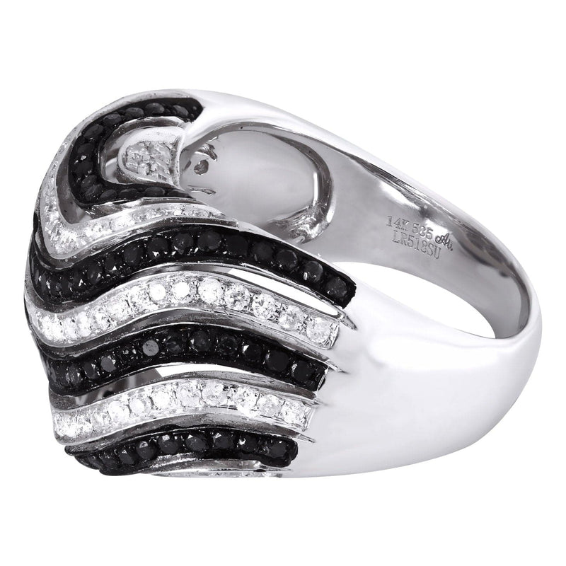14K Ladies Black Diamond Cocktail Ring | 2.02 Carats | 12.38 Grams