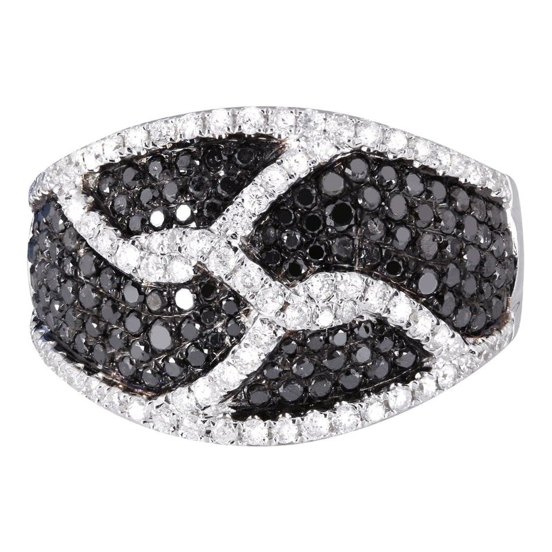 14K Ladies Black Diamond Cocktail Ring | 1.38 Carats | 7.68 Grams