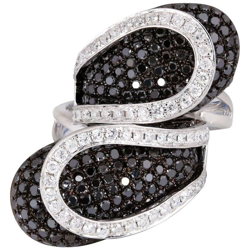 14K Ladies Black Diamond Cocktail Ring | 3.90 Carats | 10.37 Grams