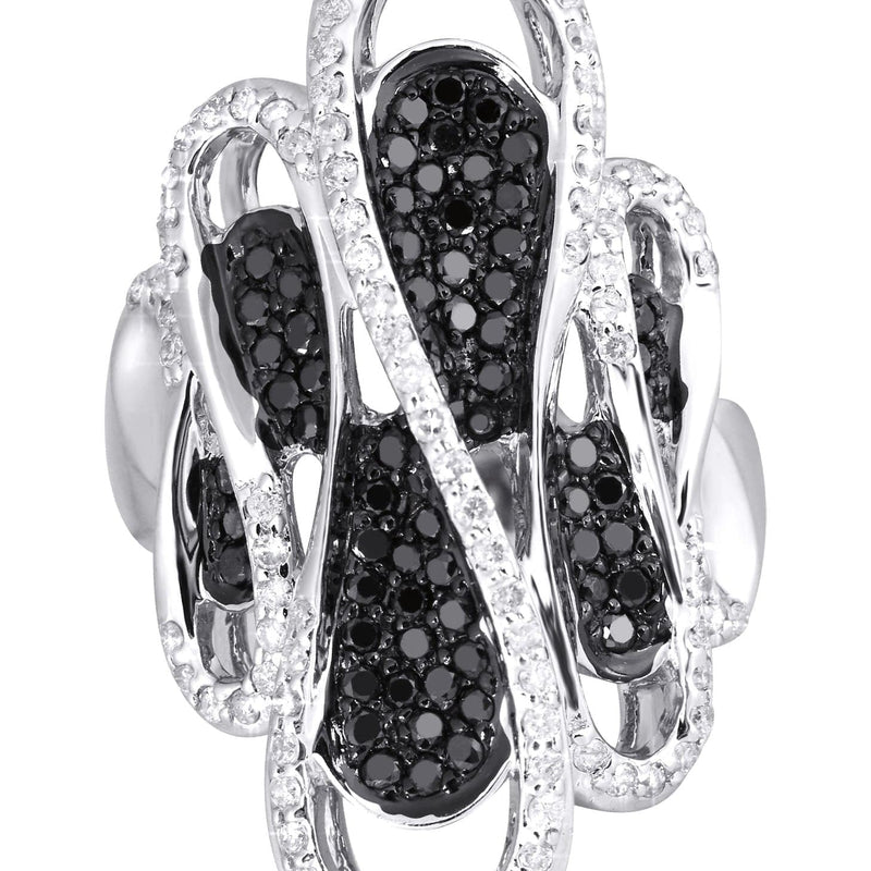 14K Ladies Black  Diamond Cocktail Ring | 0.84 Carats | 13.45 Grams