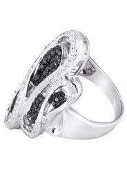 14K Ladies Black  Diamond Cocktail Ring | 0.84 Carats | 13.45 Grams