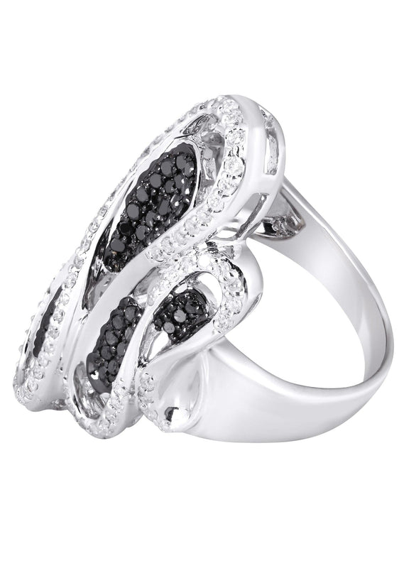 14K Ladies Black  Diamond Cocktail Ring | 0.84 Carats | 13.45 Grams