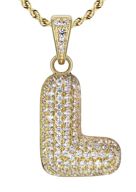 10K Yellow Gold Bubble Letter 