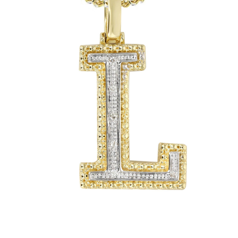 Diamond 10K Yellow Gold Letter "L" Necklace | Appx. 13 Grams
