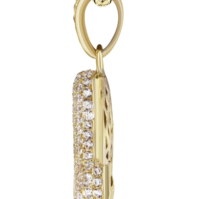10K Yellow Gold Bubble Letter "L" CZ Necklace | Appx. 12.8 Grams