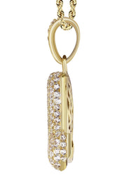 10K Yellow Gold Bubble Letter "L" CZ Necklace | Appx. 12.8 Grams