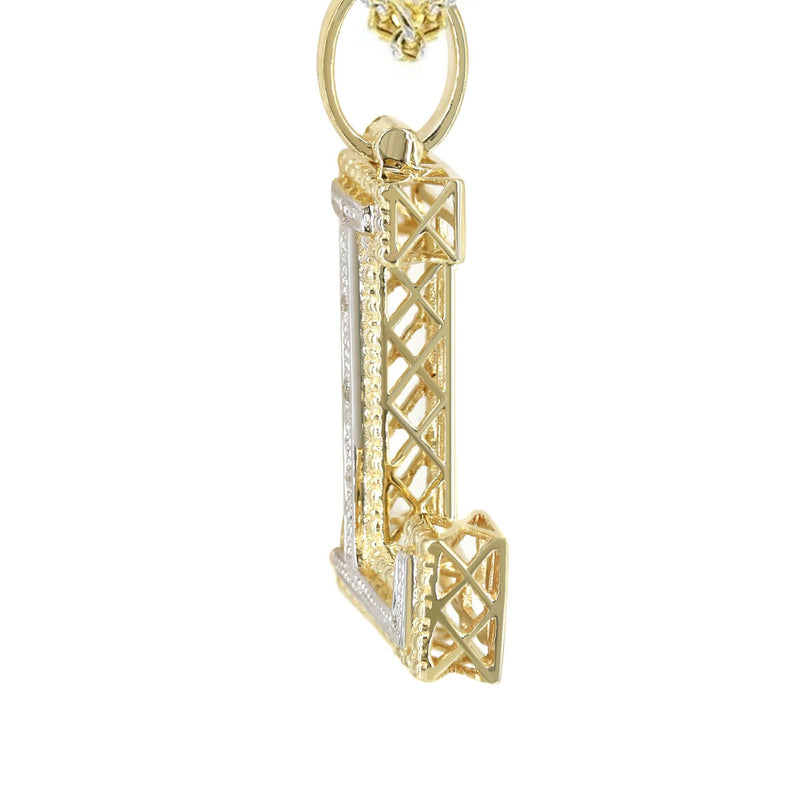 Diamond 10K Yellow Gold Letter "L" Necklace | Appx. 13 Grams