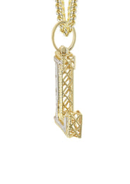Diamond 10K Yellow Gold Letter "L" Necklace | Appx. 13 Grams
