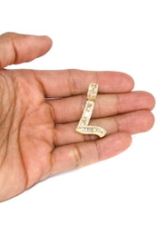 14K Yellow Gold Letter "L" Baguette Diamond Necklace | 1.55 Carats