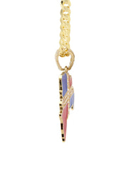 10K Yellow Gold Flag of the Dominican Republic Necklace | Appx. 3 - 10 Grams