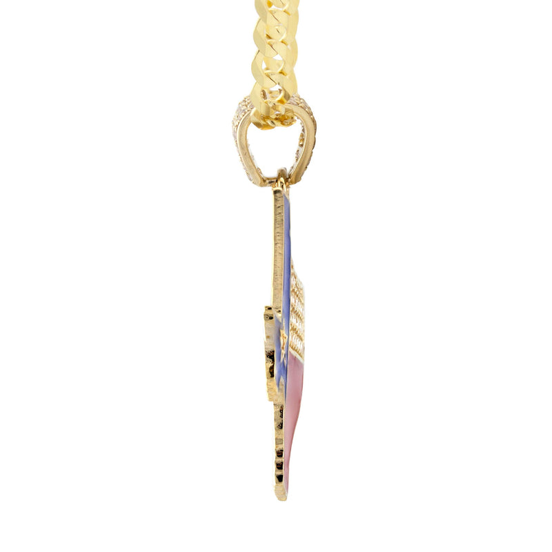 10K Yellow Gold Flag of Texas Necklace | Appx. 2.3 - 9.3 Grams