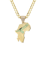 10K Yellow Gold Flag of South Africa Necklace | Appx. 2.2 - 9.2 Grams