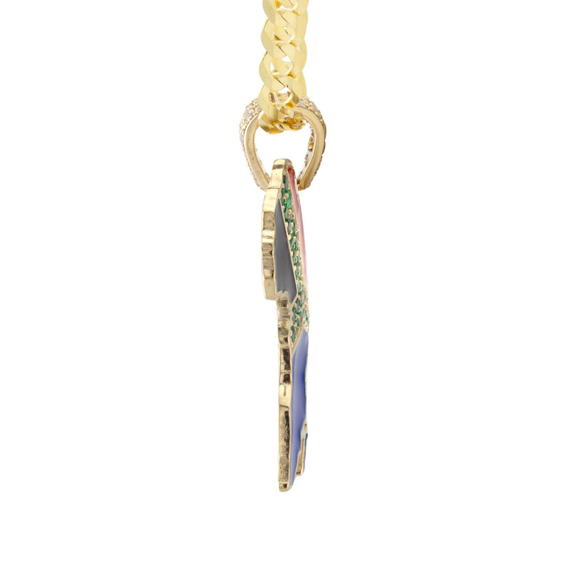 10K Yellow Gold Flag of South Africa Necklace | Appx. 2.2 - 9.2 Grams