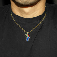10K Yellow Gold Flag of South Africa Necklace | Appx. 2.2 - 9.2 Grams