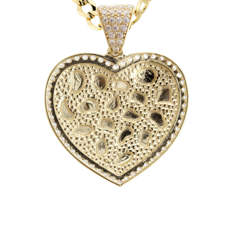10K Yellow Gold Heart Nugget Necklace | Appx. 4.5 - 18.5 Grams