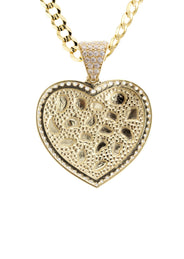 10K Yellow Gold Heart Nugget Necklace | Appx. 4.5 - 18.5 Grams