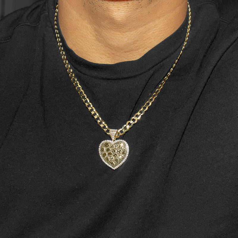 10K Yellow Gold Heart Nugget Necklace | Appx. 4.5 - 18.5 Grams