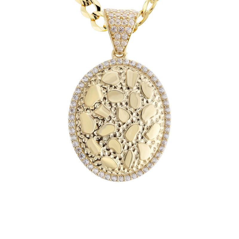 10K Yellow Gold Oval Nugget Necklace | Appx. 3.3 - 17.3 Grams